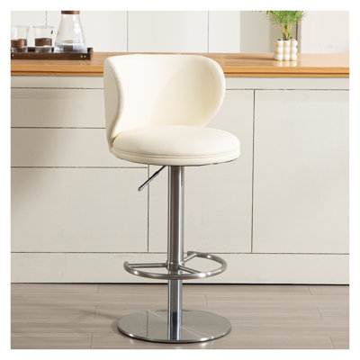 Tabouret de bar pivotant à hauteur réglable Modern White