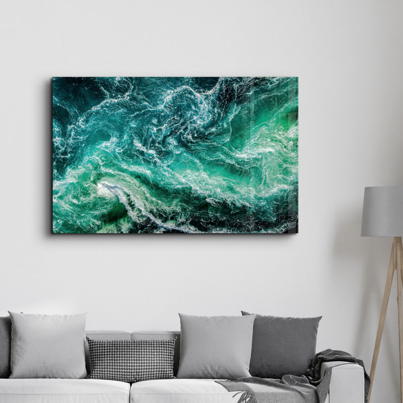 Élégante peinture murale en verre trempé de 13,8 po x 21,7 po | 100% verre trempé, épaisseur: 0,16 pouce | Imprimé UV pour des couleurs éclatantes | Parfait pour la décoration intérieure, le salon et les espaces de bureau
