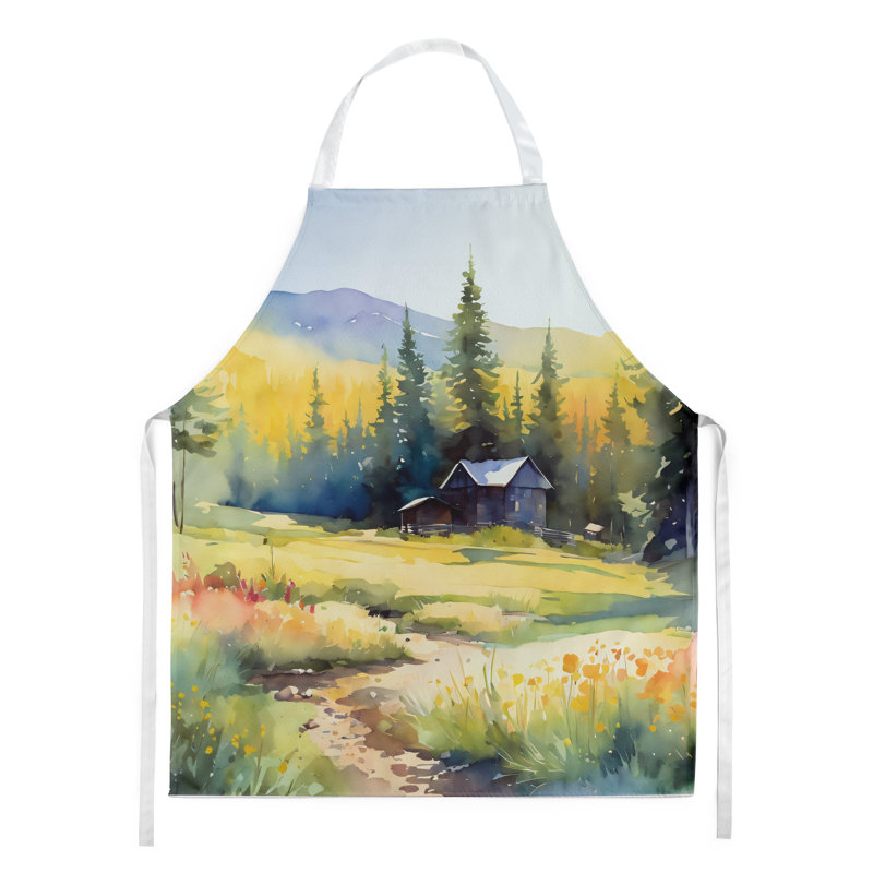 Tennessee Iris in Watercolor Apron, Yellow Montana Bitterroot