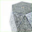 Table d'appoint hexagonale 15,7 x 13,8 x 18,1 Incrustation Capiz blanc pour vestibule / salon | Panneau de fibres à densité moyenne | Repose-pieds
