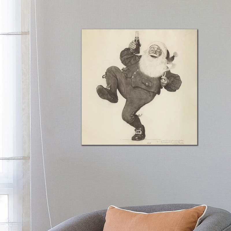 Pepsi Cola Santa by Norman Rockwell - Wrapped Canvas Print, 66.04 cm H x 66.04 cm W x 1.91 cm D