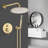 Modern Round Shower System, Rain Shower Head with Handheld Spray, Shower Faucet Set-114847420