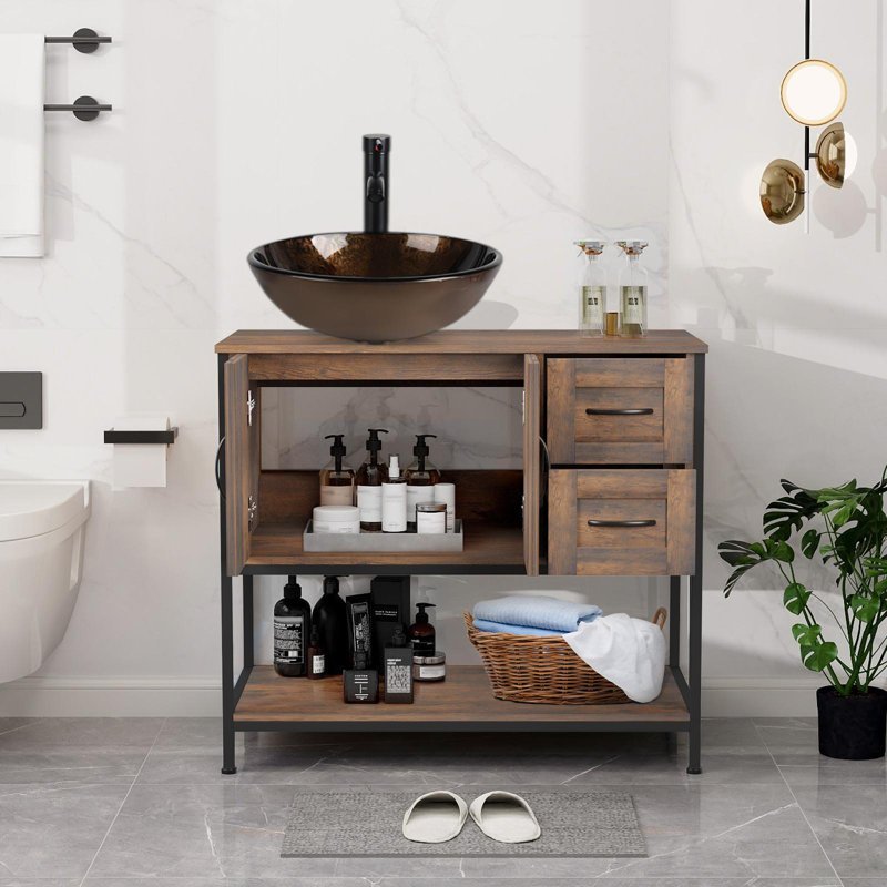 Meuble-lavabo autoportant simple avec lavabo Farmhouse, 36"