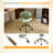PU Curved Office Chair With Antique Bronze Base-2048463797