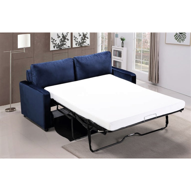 Knightsville 70'' Upholstered Sleeper Sofa, Deep Blue