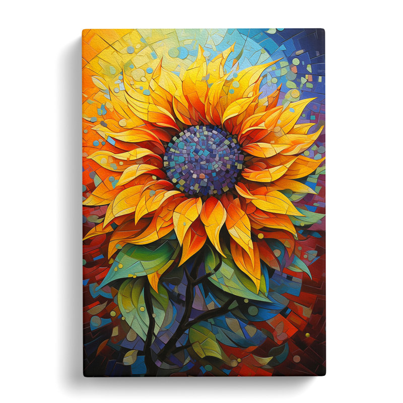 Sunflower Hard Edge - No Frame Print, 50cm H x 35cm W x 3cm D