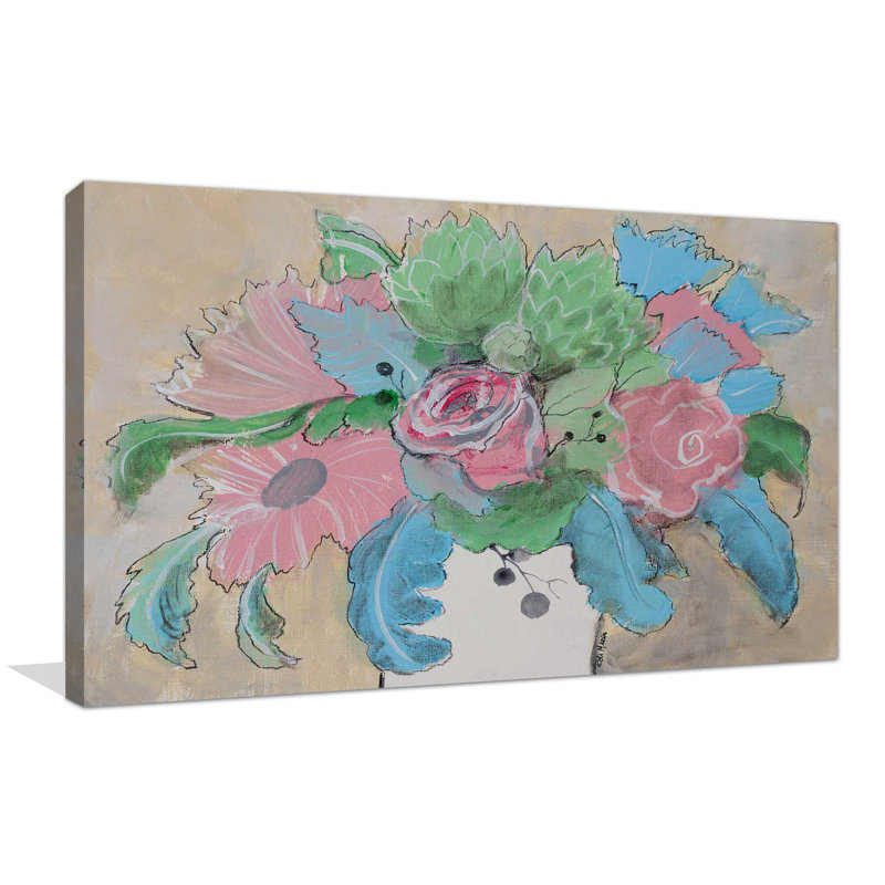 «Delicate Treasure II», reproduction de peinture acrylique, H 18 po x l 30 po x P 1 po, Toile tendue