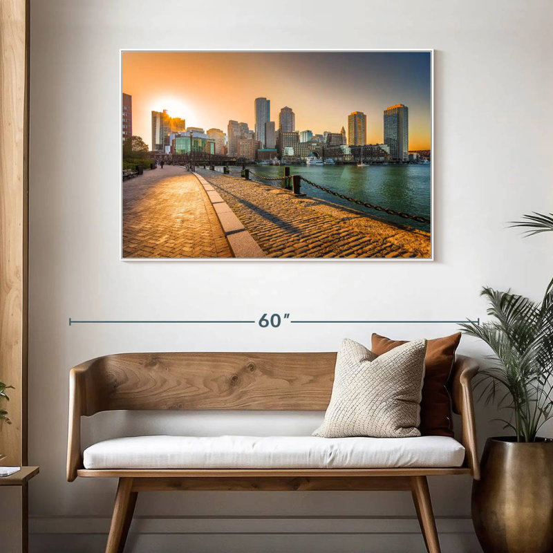 Fan Pier Park, Massachusetts, Cadre flottant blanc, 46 po x 31 po