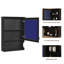 Armoire de rangement murale de 20 pouces avec miroir et portes d'armoire, noir-447799181