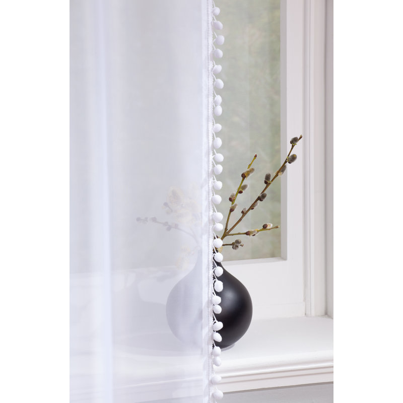 Acel Voile Panel Single Panel, White, 142 W x 183 D cm