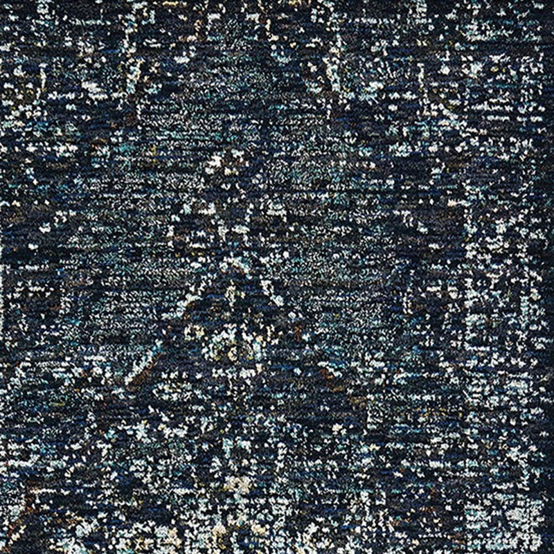 Tapis de couloir oriental bleu et brun 2 pi x 10 pi résistant aux taches