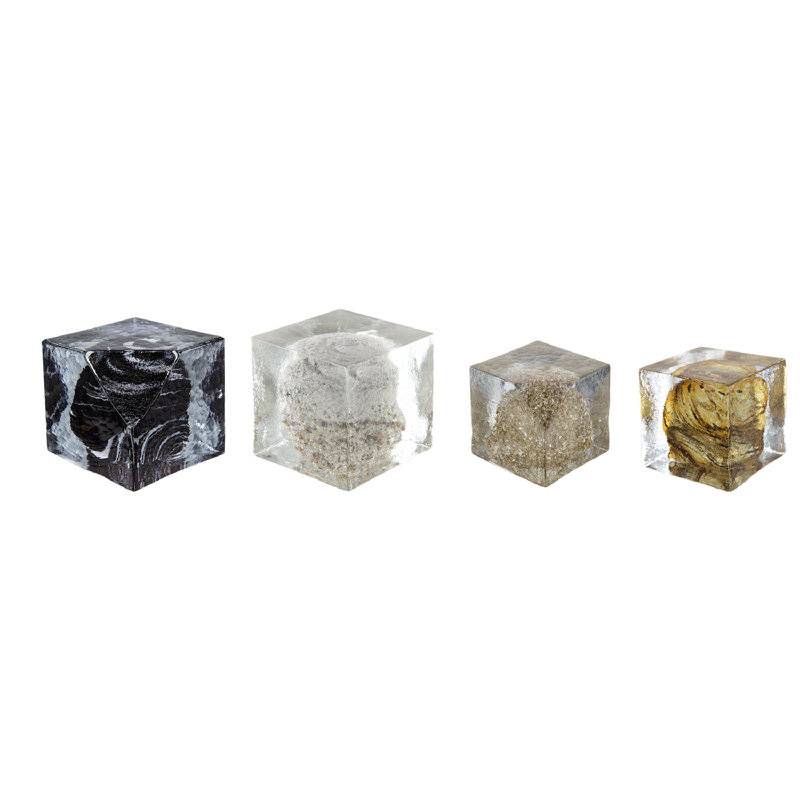 Ensemble de 4 cubes en verre fait à la main Armonii