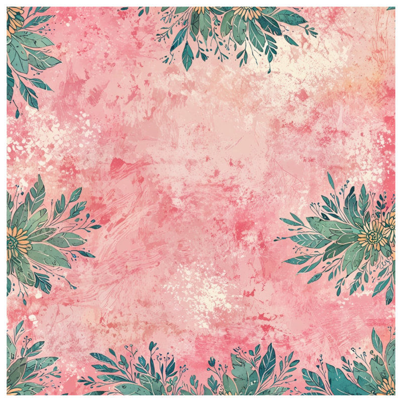 Couvertures florales à fond rose, L 50 po x H 60 po