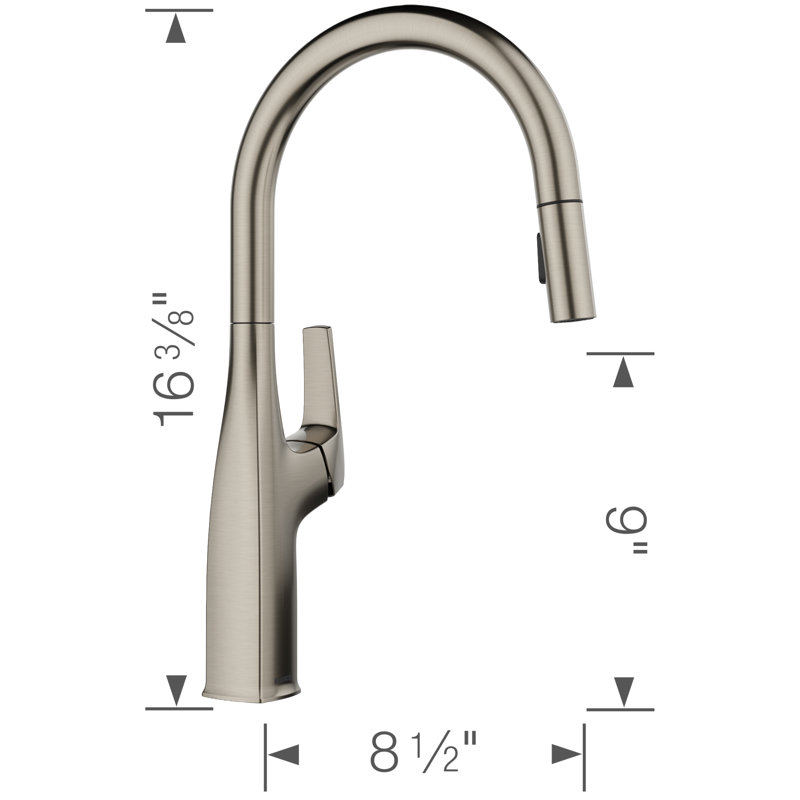 Rivana High-Arc Pull-Down Dual-Spray Kitchen Faucet, Satin Platinum