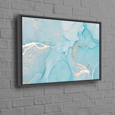 Modern Marble Art Canvas With Abstract Painting Poster for Wall Decor in Contemporary Home Design