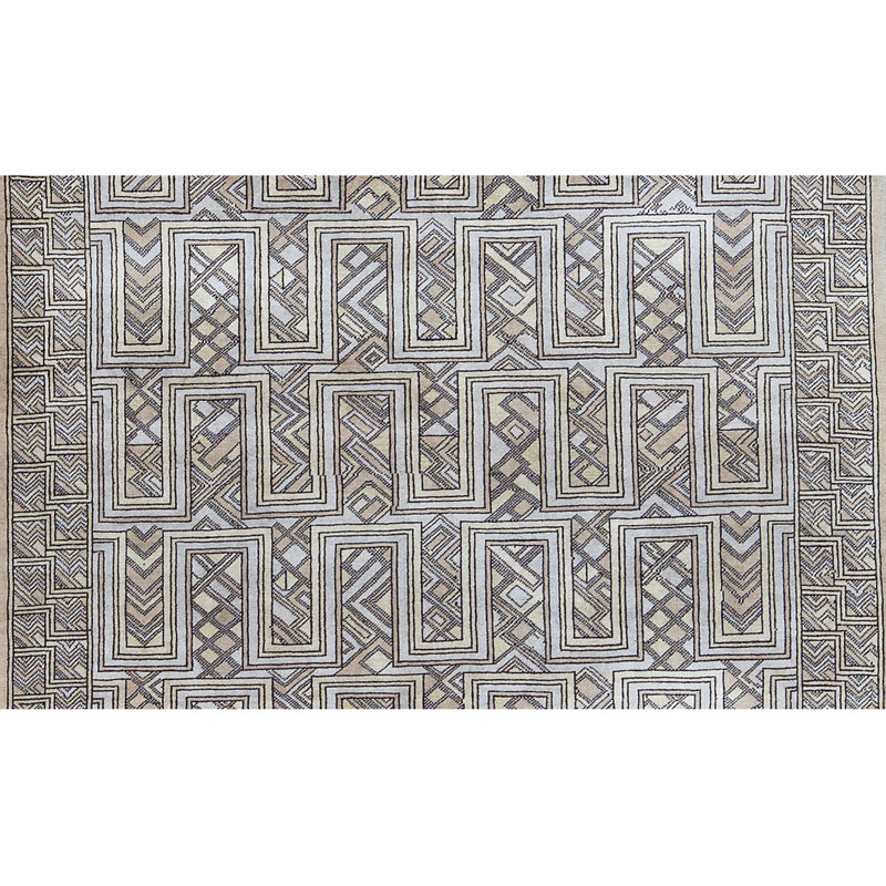 Hand-Knotted High-Quality Gray Area Rug