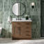 Meuble-lavabo simple en bois massif 36 po Tidworth avec plateau en quartz 1,5 po-77851508-83279749-83279750