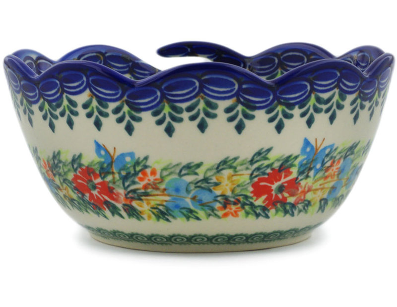 Bol décoratif de fleurs en bleu/vert/rouge