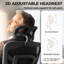 Chaise de bureau ergonomique avec soutien lombaire, appui-tête 2D, maille, noire-1369896067-1369896064-1369896066