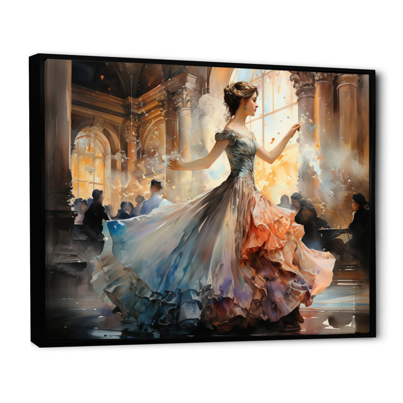 «Fashion 1890S Belle Portrait II», reproduction sur toile, H 16 po x l 32 po x P 1 po, Cadre flottant noir