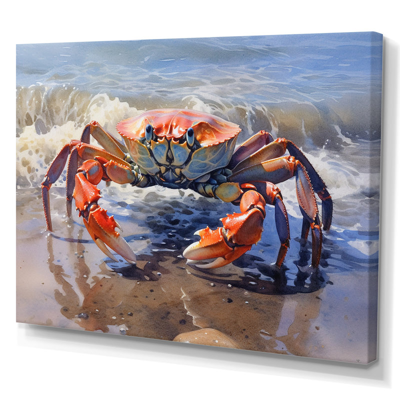 Crab Beachcombers II - Crab, art encadré, H 24 po x l 32 po x P 1 po, Toile tendue