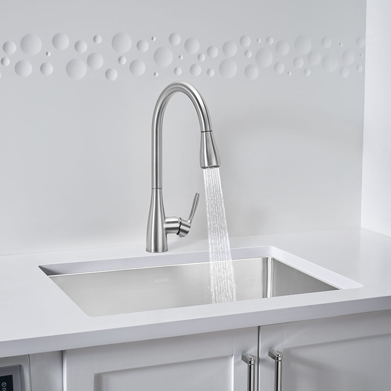 Robinet de cuisine à double jet Atura, 1,5 gallons par minute, Acier inoxydable
