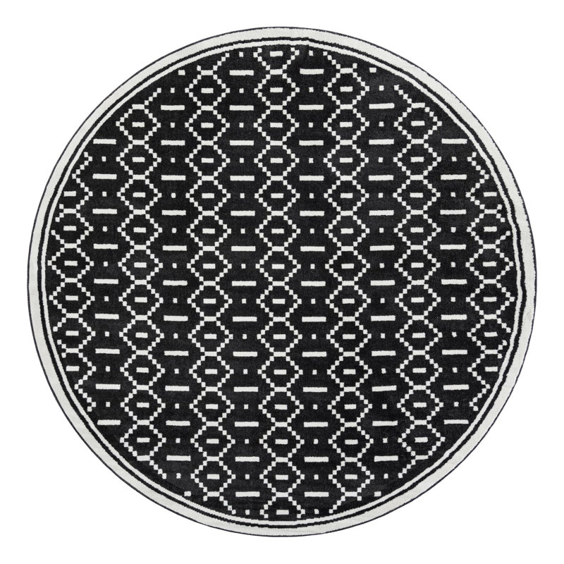 Tapis Ivy Bronx Begna Nathanyl noir, Rond 10 pi