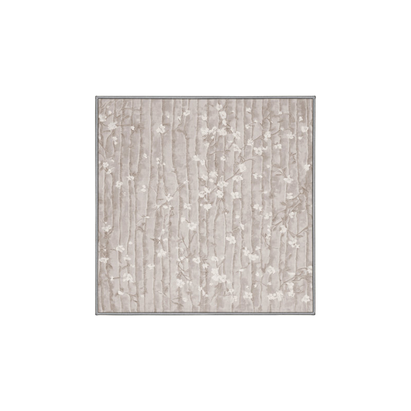 Machine Washable Gray Area Rug, Square 4'