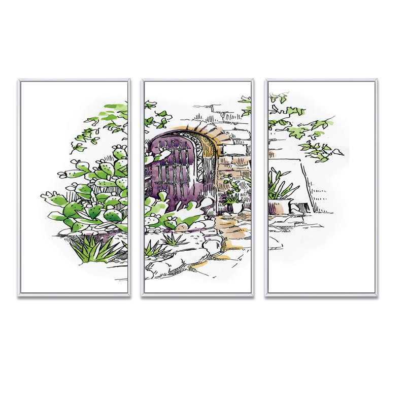 3 pièces, cadre flottant, impression sur toile, L 36 po x H 20 po, Cadre blanc