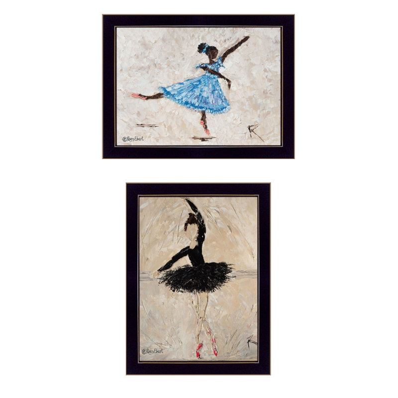 Red Ballel Studio «Ballerina Collection», art mural encadré pour le salon, reproduction d'art mural pour la maison, art mural de chambre à coucher par Roey Ebert
