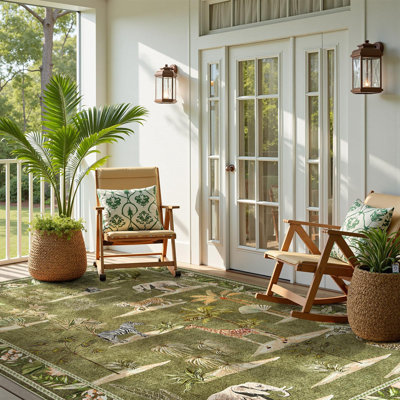 Animals Print Washable Ultra-Thin Non-Slip Area Rug