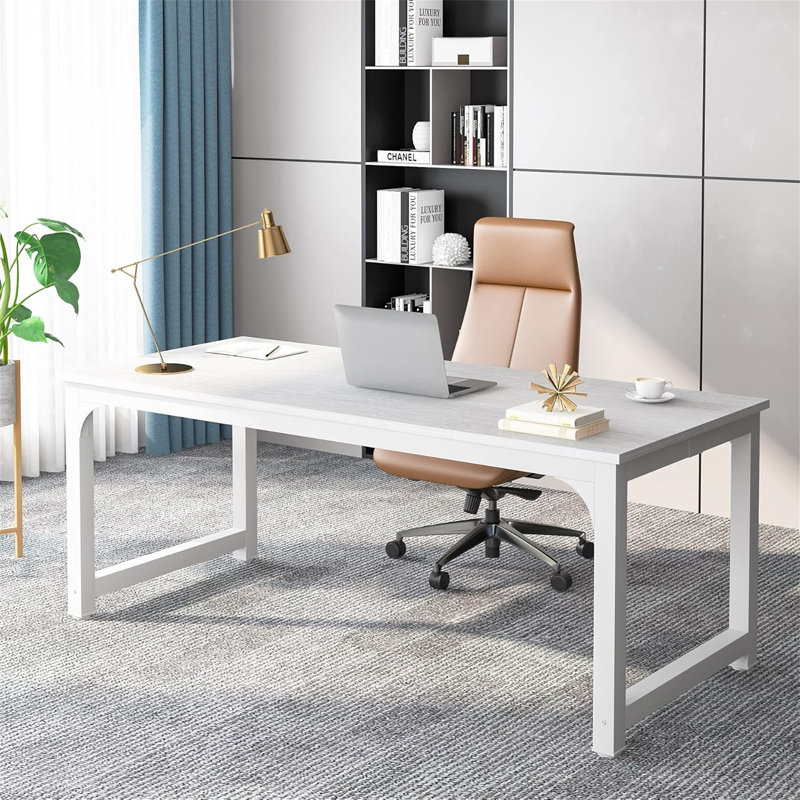 Bureau de direction de 70,8 po (sans la chaise), Blanc