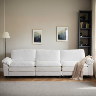 Canapé modulaire rembourré 3 places avec repose-pieds 122 po