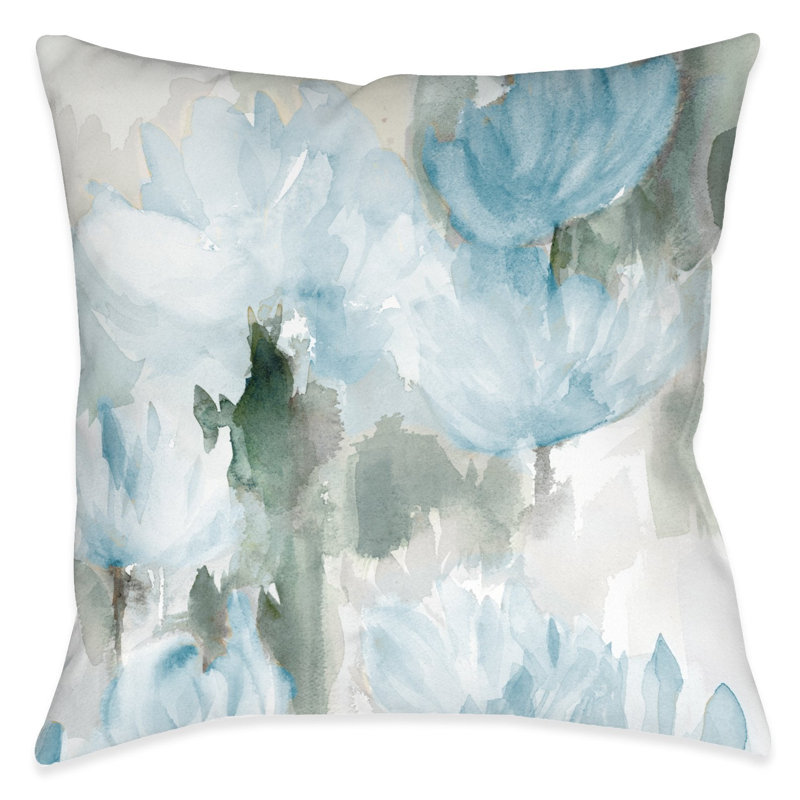 Coussin décoratif d'intérieur Frosted Blue Blooms