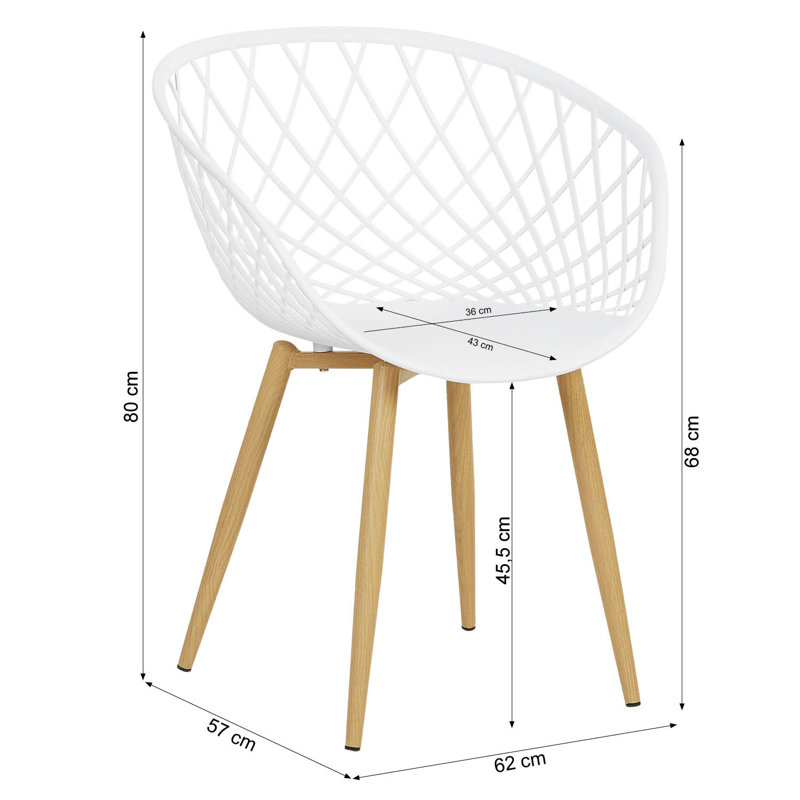 Skylar Garden Chair with Armrests Set of 4 Plastic Balcony Chairs Kitchen Chairs Outdoor Chair Patio Chairs