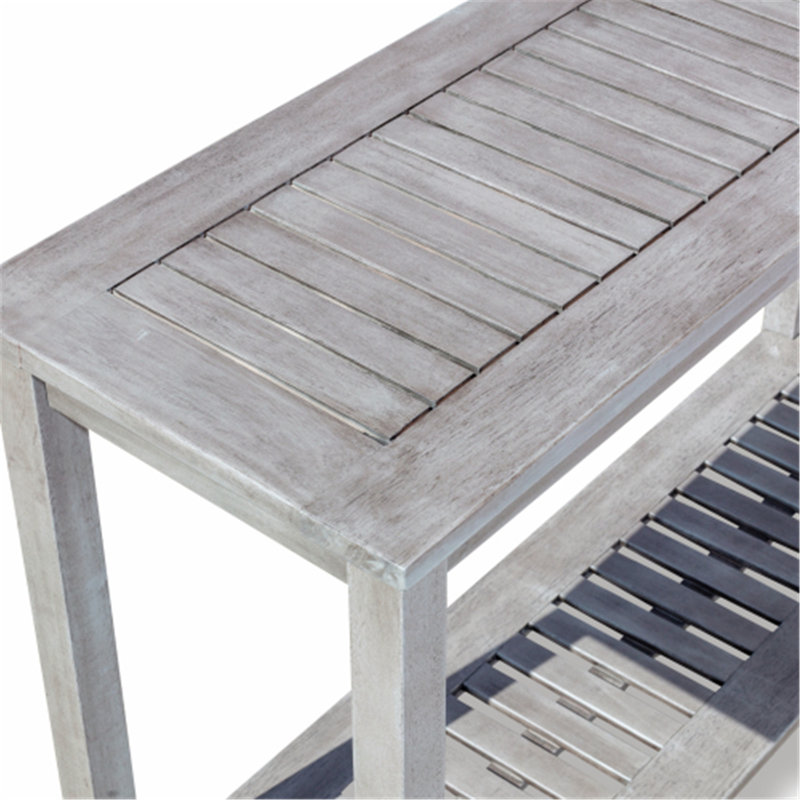 Eucalyptus Console Table,Entryway table,Hoyer table with two shelves, Gray