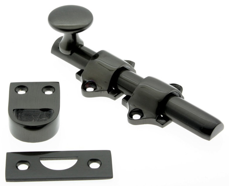 Solid Brass Dutch Door Bolt, Matte Black