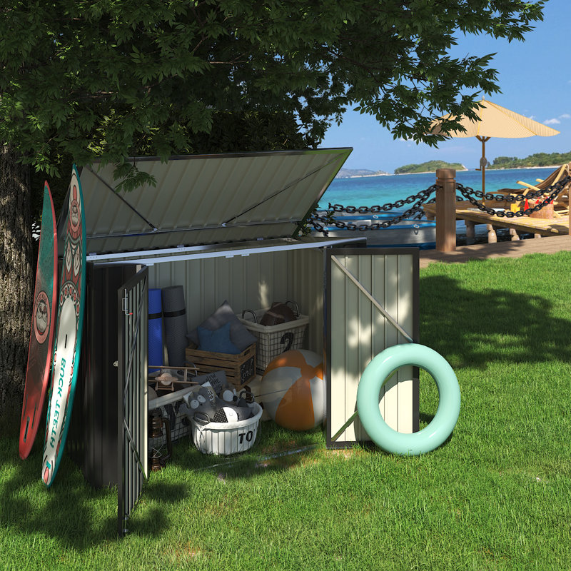 6 ft. W X 3 ft. D Galvanized Steel Horizontal Garage Shed