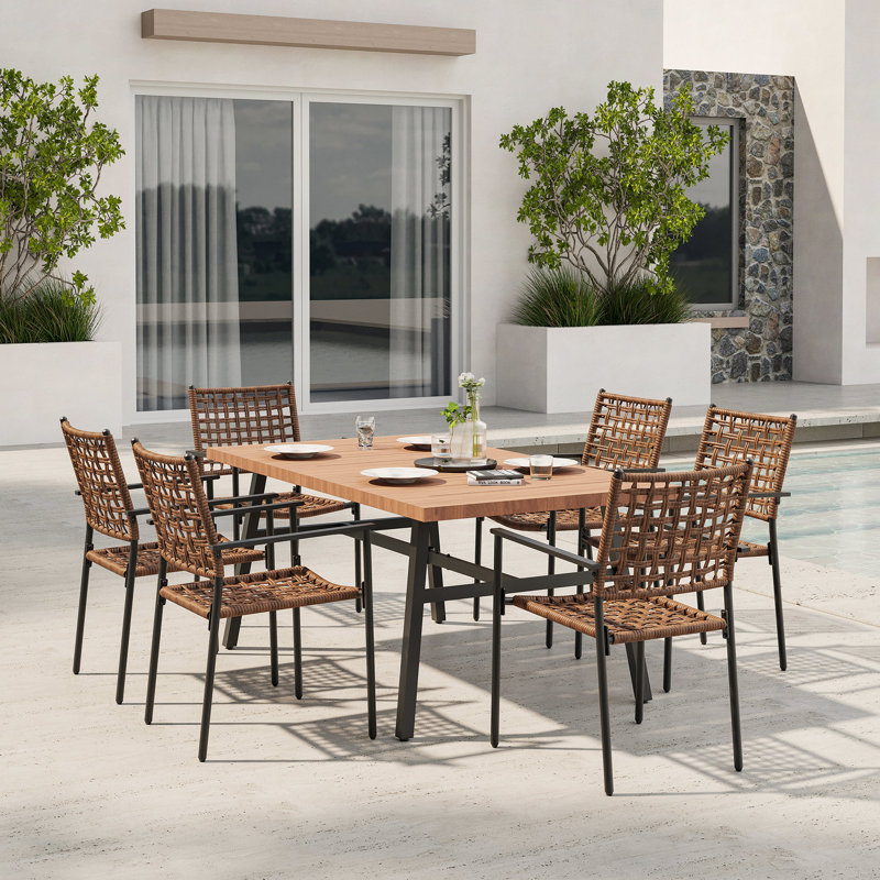 Rectangular 6 - Person 65'' L Outdoor Dining Set
