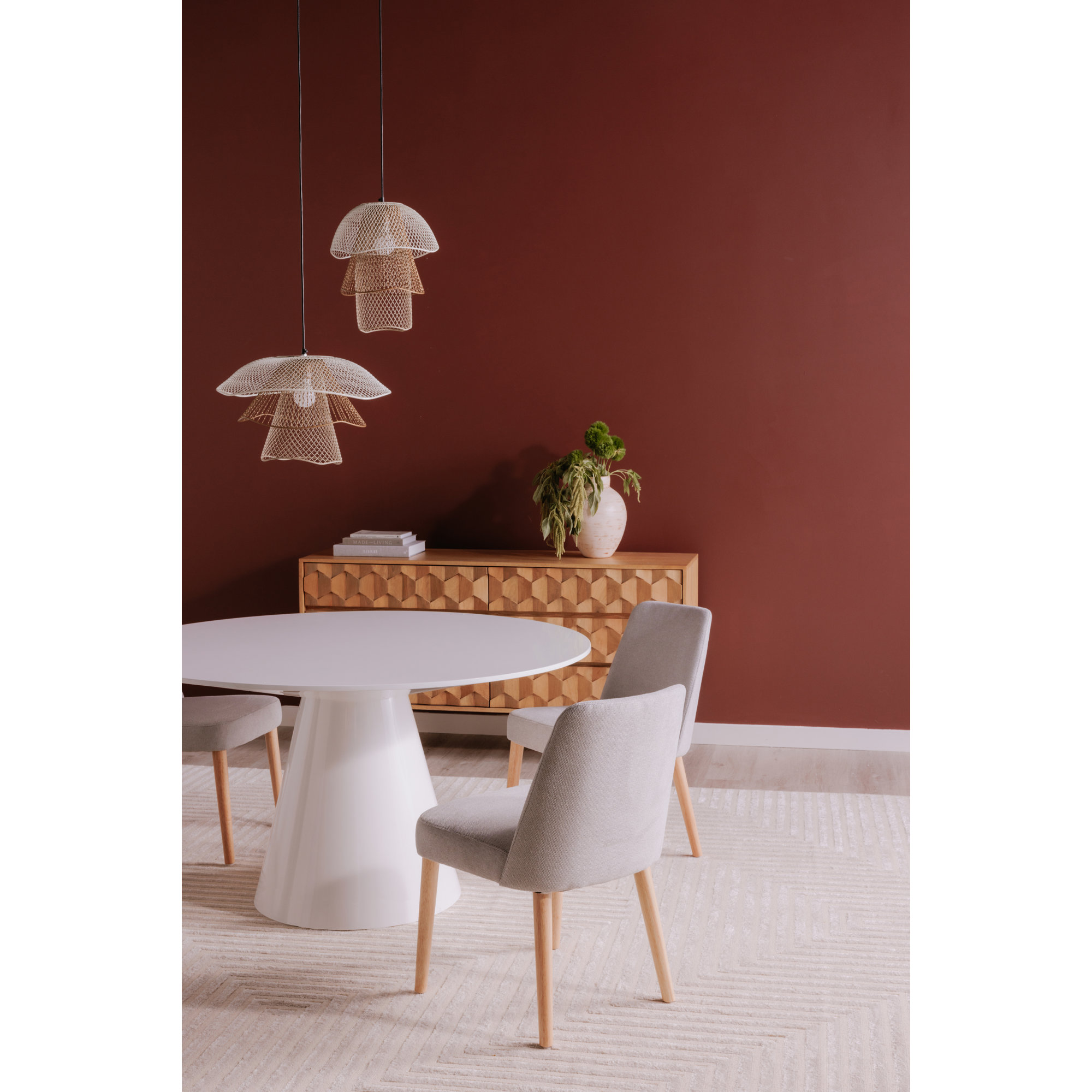 Royale Round Pedestal Dining Table , 29.5" H x 54" W x 54" L, White
