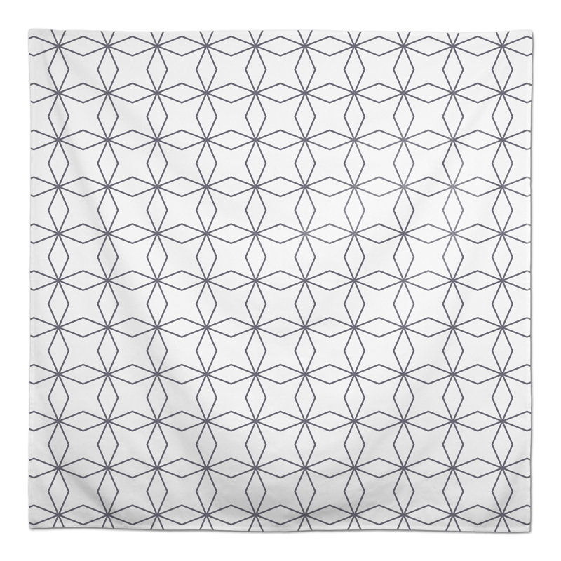 Geometric Square Tablecloth, Dark Gray