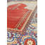 Tapis unique rouge / bleu / beige 9 pi 5 po x 13 pi 1 po