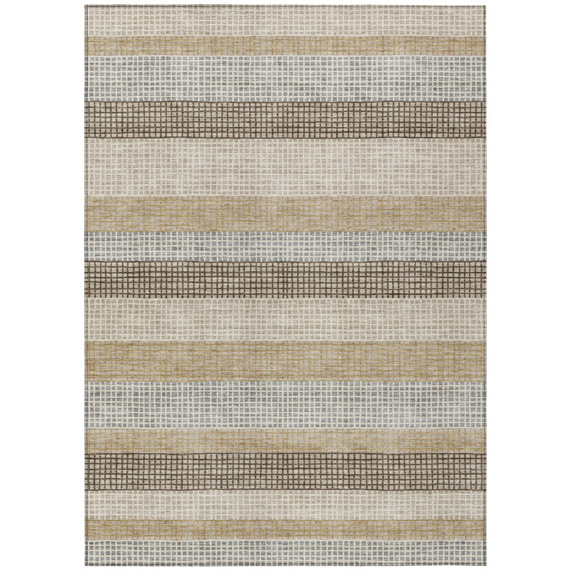 Machine Washable Indoor/Outdoor Xhevrie Beige Rug, Rectangle 10' x 14'