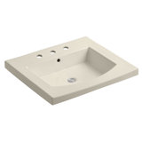 Persuade® Curv Ceramic Rectangular Drop-In Bathroom Sink with Overflow