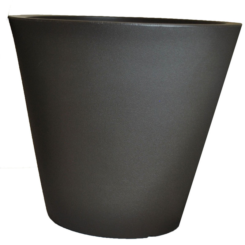 Pot à fleurs en plastique Bodmin, H 24 po x l 12 po x P 12 po, Noir