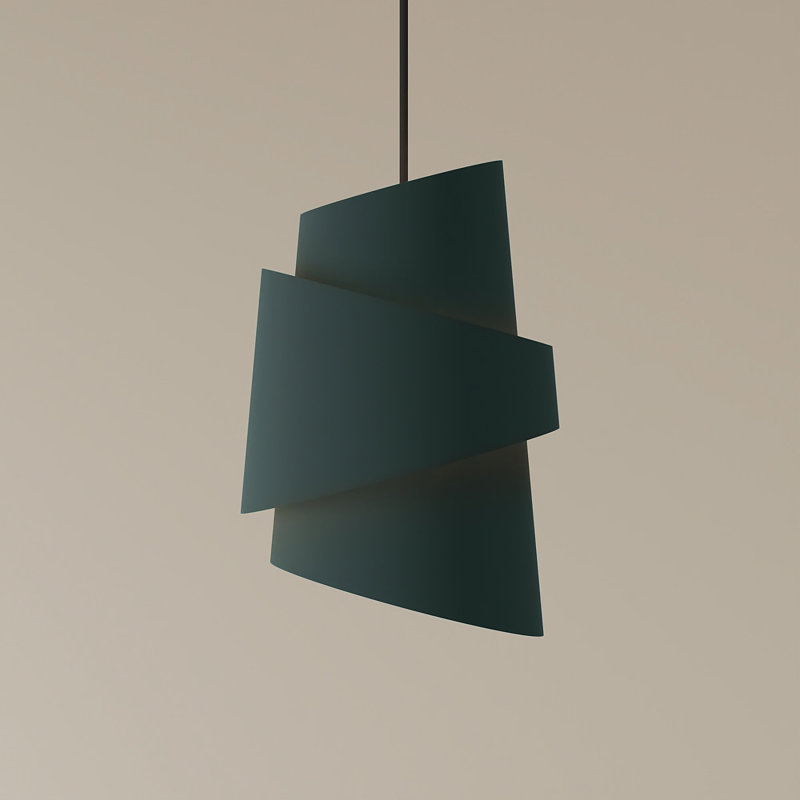 Croissant Pendant Light, Black, Persimmon