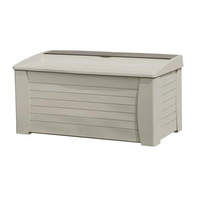 Boîte de rangement pour terrasse d'extérieur en résine d'une capacité de 127 gallons avec siège