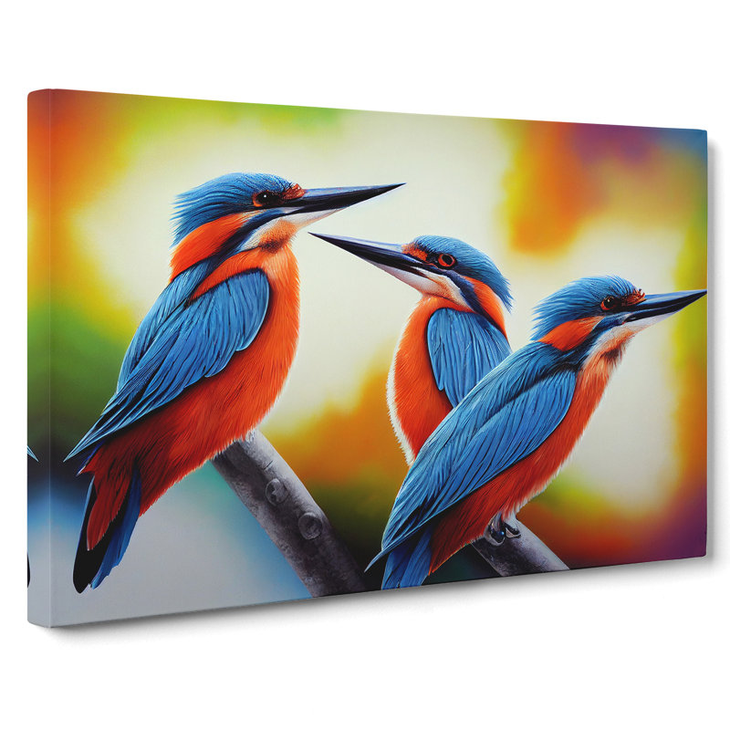Ultimate Kingfisher Birds - Wrapped Canvas, 40cm H x 60cm W x 3cm D