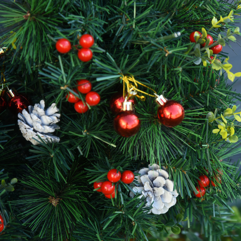 Arbres de Noël 22,5 po 2, d'extérieur pour l'éclairage de la cour, avec 24 lumières blanches chaudes et 2 piquets stables, positionnant