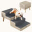 Escalier robuste pour chien avec repose-pieds 4 marches, rampe pliable 2 en 1 pour petits chiots et chats